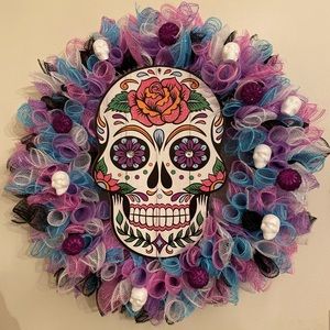 💀 DAY OF THE DEAD SUGAR-SKULL HALLOWEEN WREATH 💀